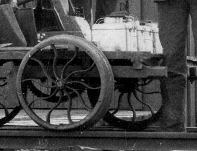 wheel on the right and gears under the car