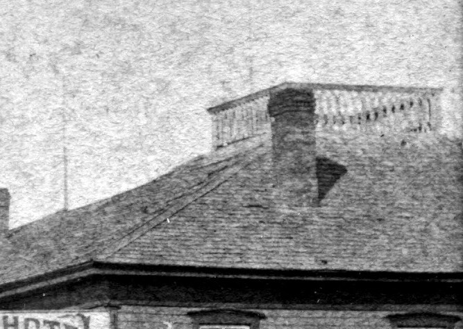 Roof and widows walk on top of Central Hotel