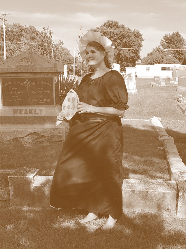 Katrina Tamsen portraying Julia Rosella Whaples Price Hopkins